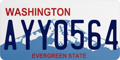 WA license plate AYY0564