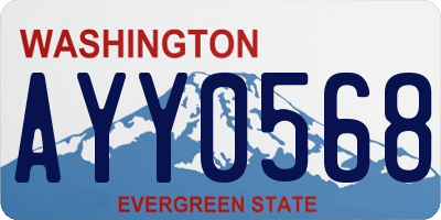 WA license plate AYY0568