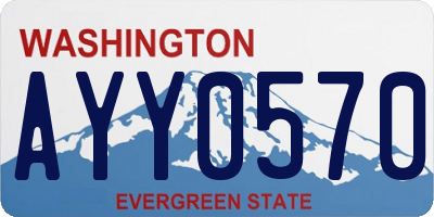 WA license plate AYY0570