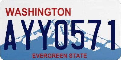 WA license plate AYY0571