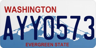 WA license plate AYY0573