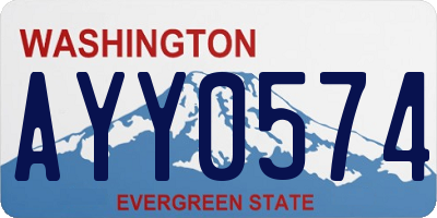 WA license plate AYY0574