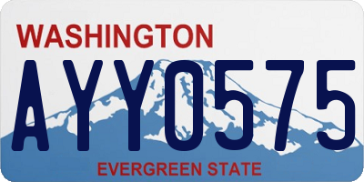 WA license plate AYY0575