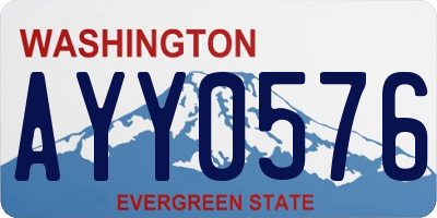 WA license plate AYY0576