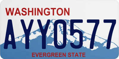 WA license plate AYY0577