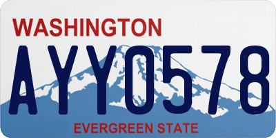 WA license plate AYY0578