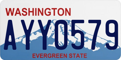 WA license plate AYY0579