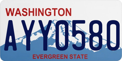 WA license plate AYY0580