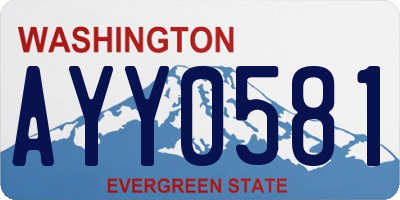 WA license plate AYY0581