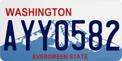 WA license plate AYY0582