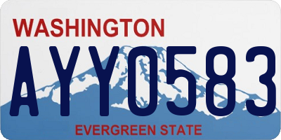 WA license plate AYY0583