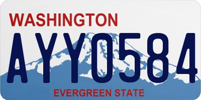 WA license plate AYY0584