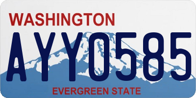 WA license plate AYY0585