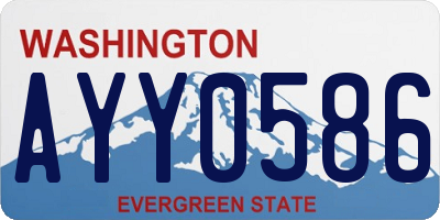 WA license plate AYY0586