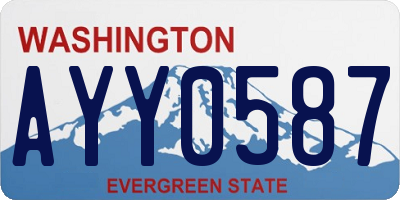 WA license plate AYY0587