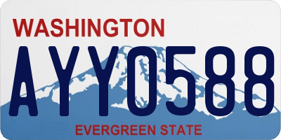 WA license plate AYY0588