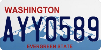 WA license plate AYY0589