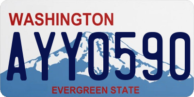 WA license plate AYY0590