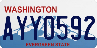 WA license plate AYY0592