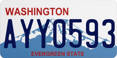 WA license plate AYY0593