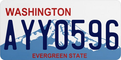 WA license plate AYY0596