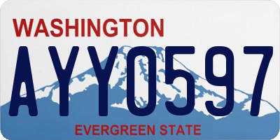 WA license plate AYY0597