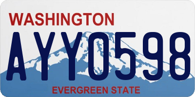 WA license plate AYY0598