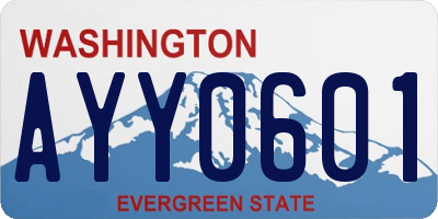 WA license plate AYY0601