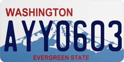 WA license plate AYY0603