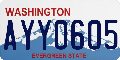 WA license plate AYY0605