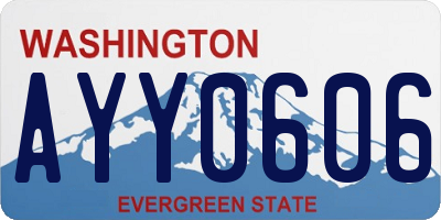 WA license plate AYY0606