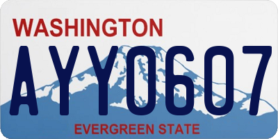 WA license plate AYY0607