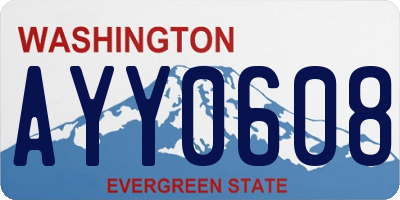 WA license plate AYY0608