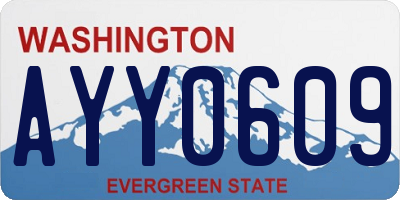 WA license plate AYY0609