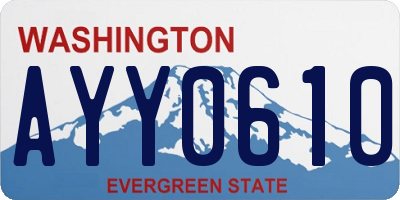 WA license plate AYY0610