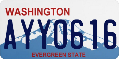 WA license plate AYY0616