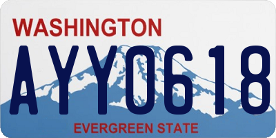 WA license plate AYY0618