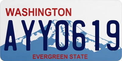 WA license plate AYY0619