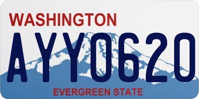 WA license plate AYY0620