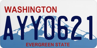 WA license plate AYY0621