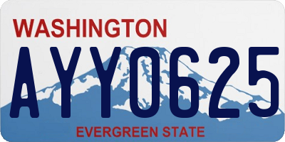 WA license plate AYY0625