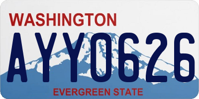 WA license plate AYY0626