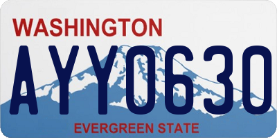 WA license plate AYY0630