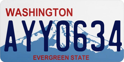 WA license plate AYY0634