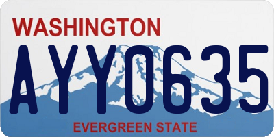 WA license plate AYY0635