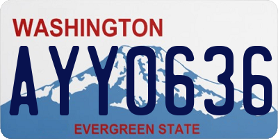 WA license plate AYY0636