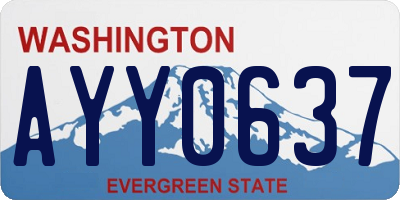 WA license plate AYY0637