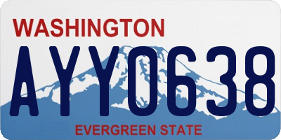 WA license plate AYY0638