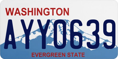 WA license plate AYY0639