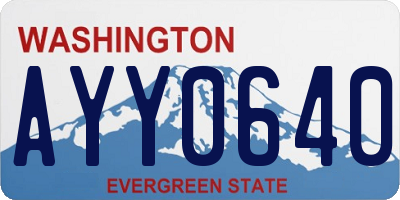 WA license plate AYY0640